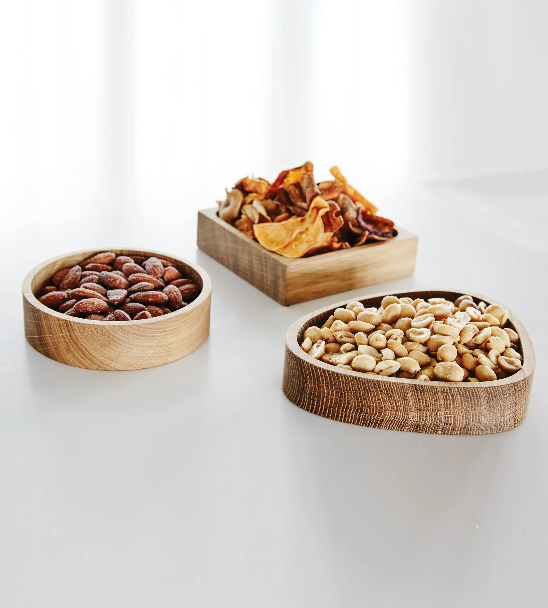 Wood Box opbergdoos voor onderzetters, Nature-oak, circle, S LIND DNA