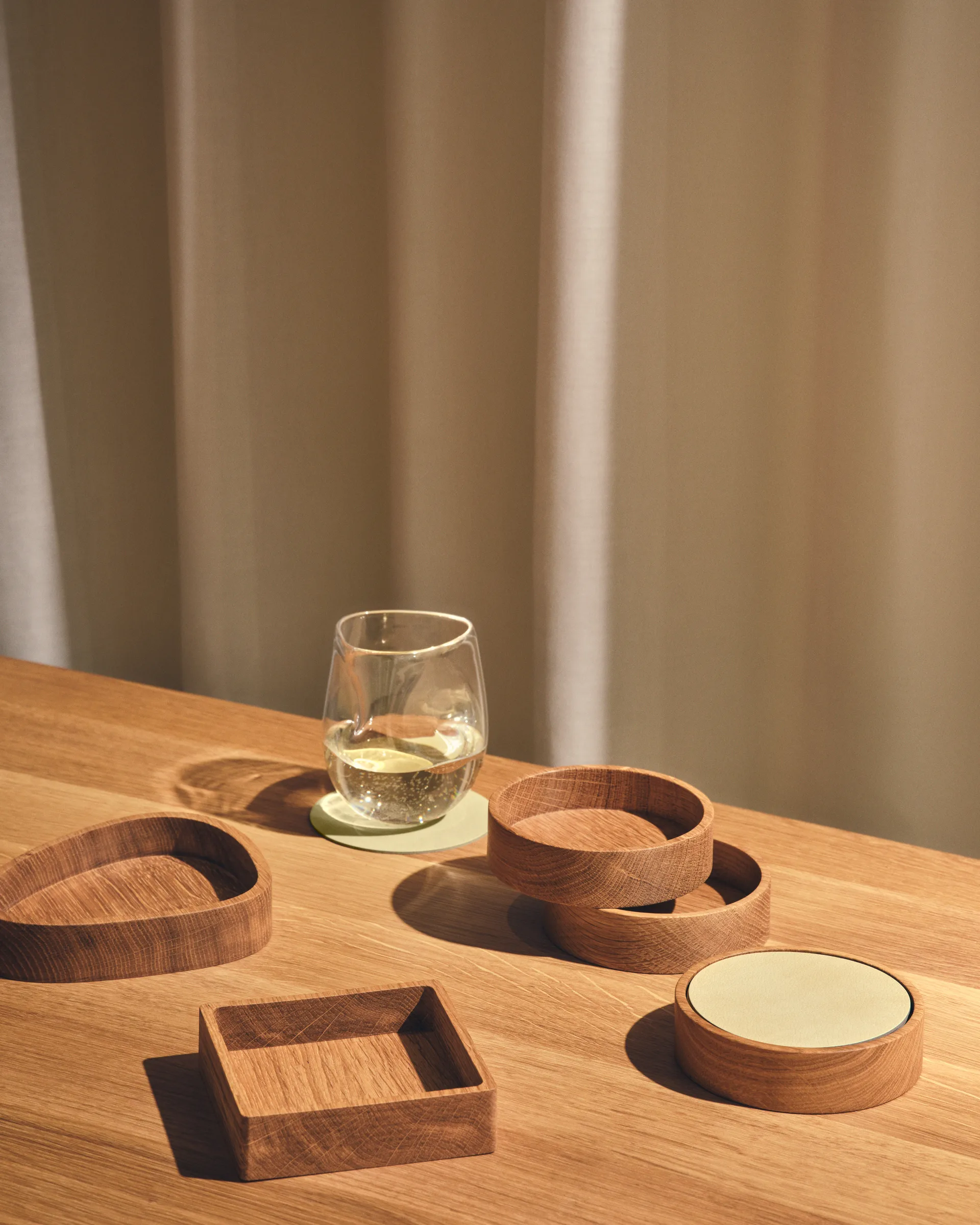 Wood Box opbergdoos voor onderzetters, Nature-oak, square, S LIND DNA