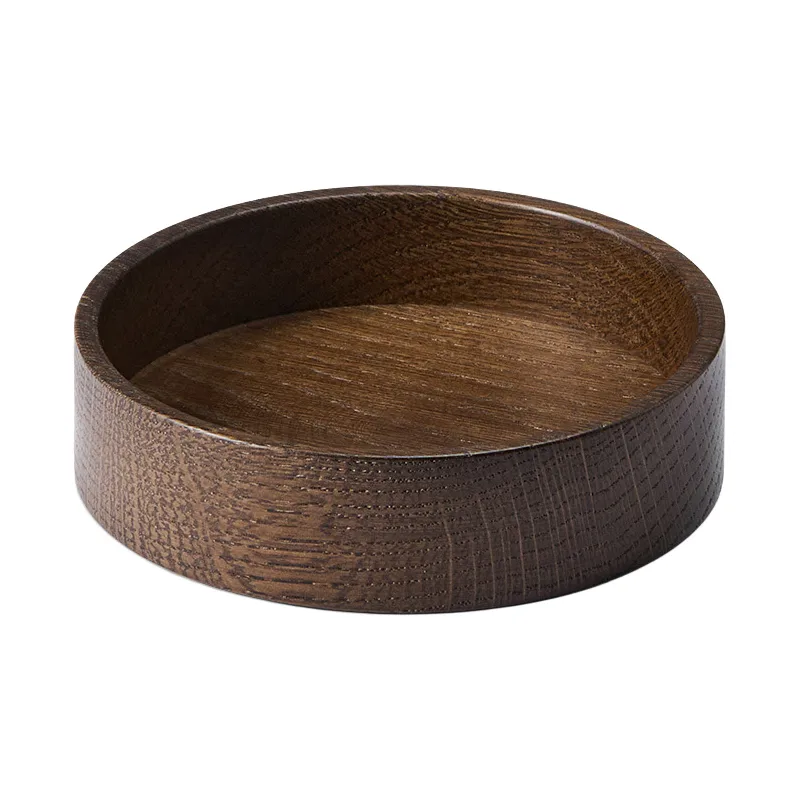 Wood Box opbergdoos voor onderzetters, Smoked-oak, circle, S LIND DNA