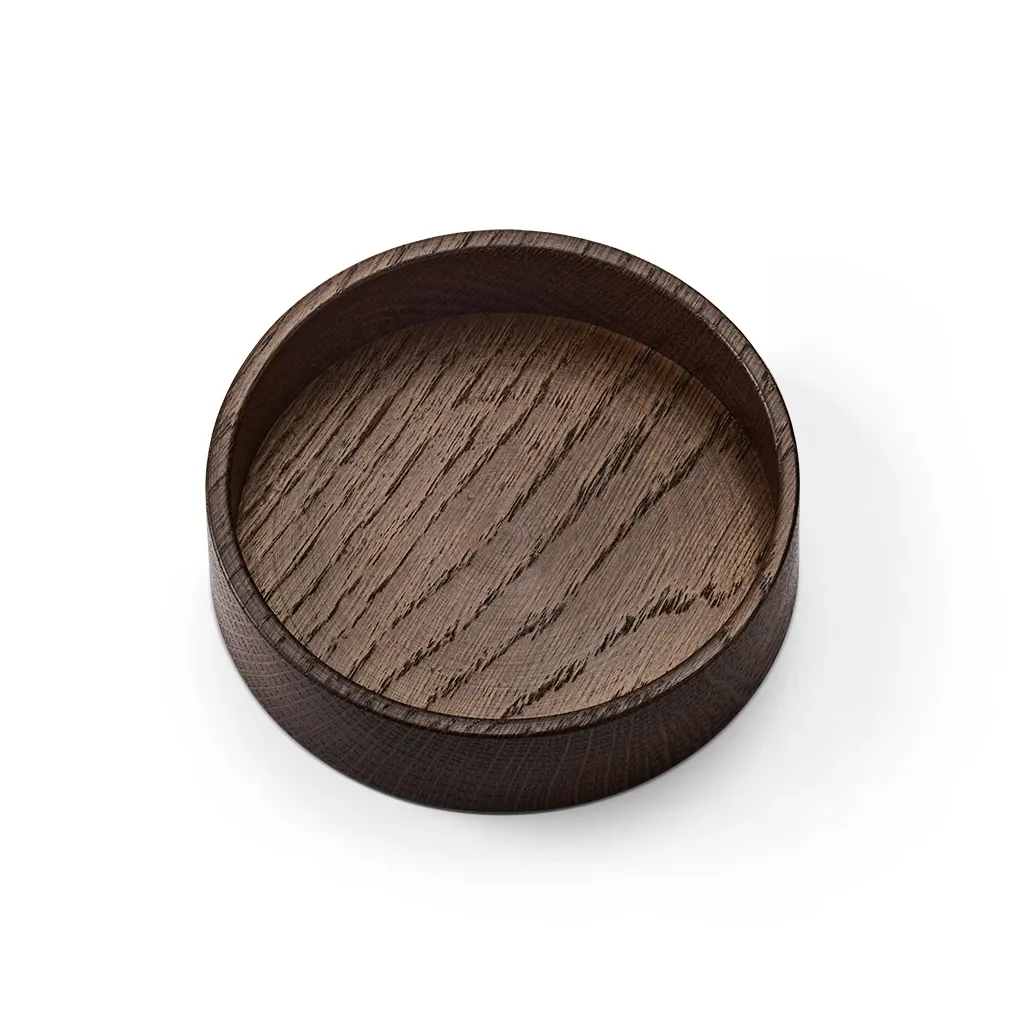Wood Box opbergdoos voor onderzetters, Smoked-oak, circle, S LIND DNA