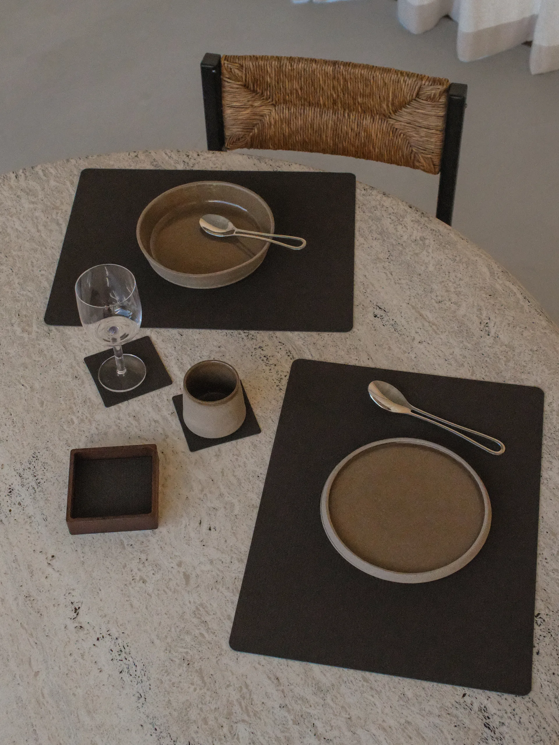 Wood Box opbergdoos voor onderzetters, Smoked-oak, square, S LIND DNA