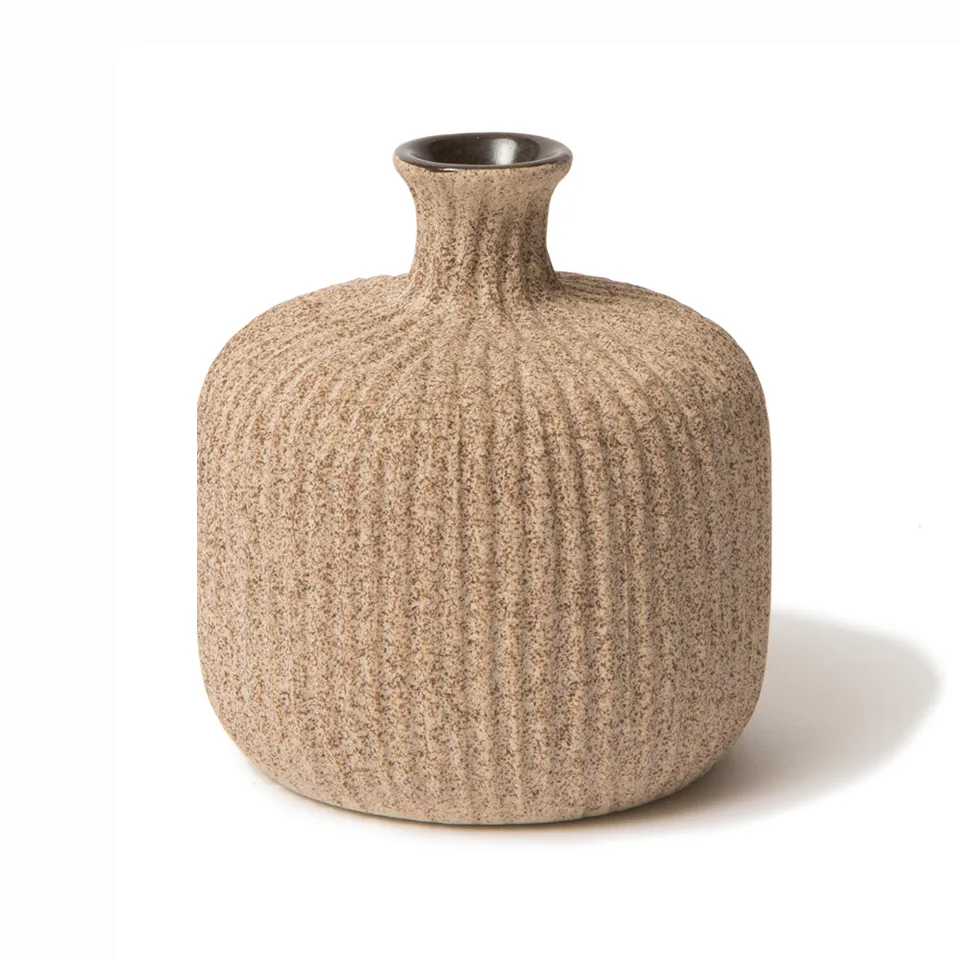 Bottle vaas, Sand medium stripe, small Lindform