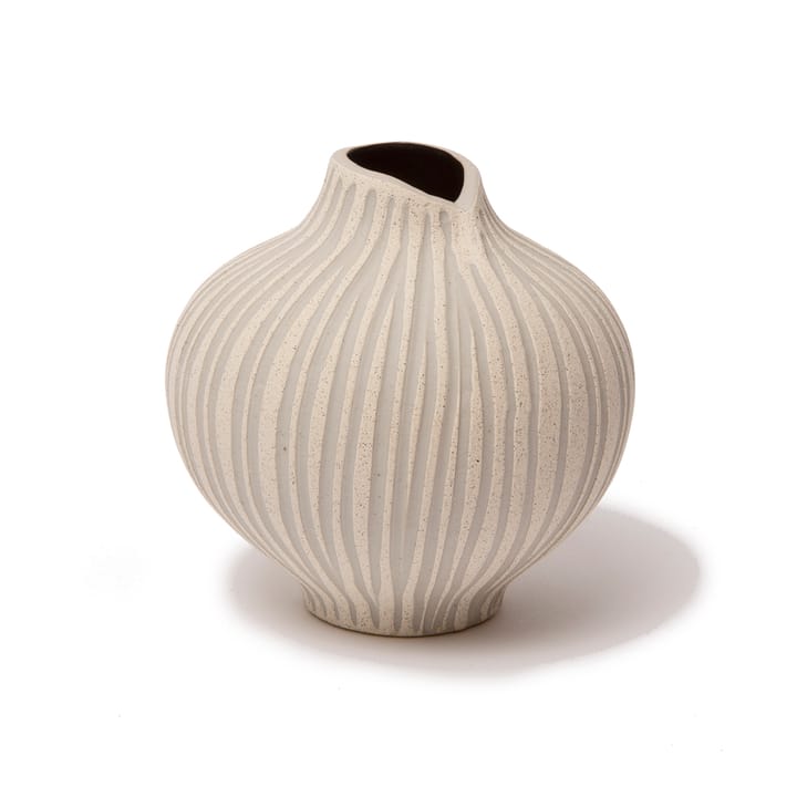 Line vaas - Sand white stone stripe, medium - Lindform