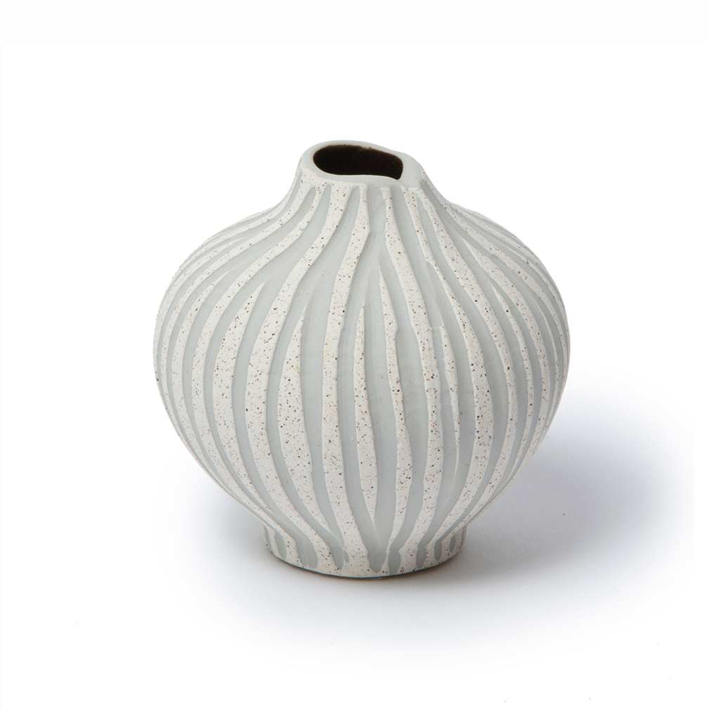 Lindform Line vaas Sand white stone stripe, small | Scandinavisch Interieur | Vazen | Beige