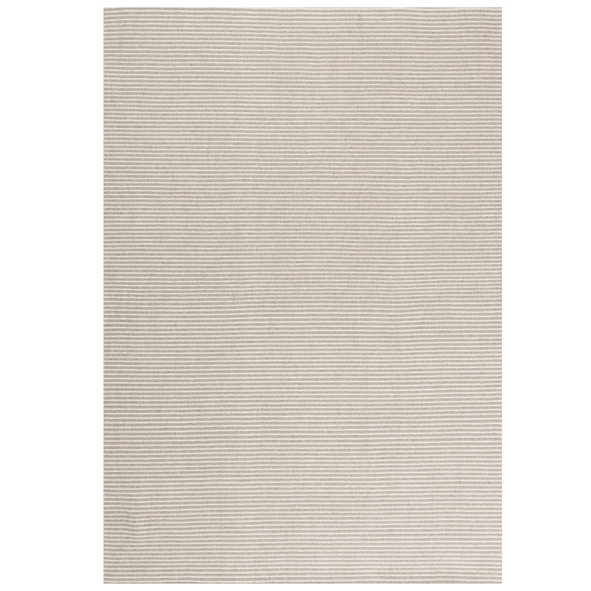 Ajo wollen vloerkleed 140x200 cm, Zilver Linie Design