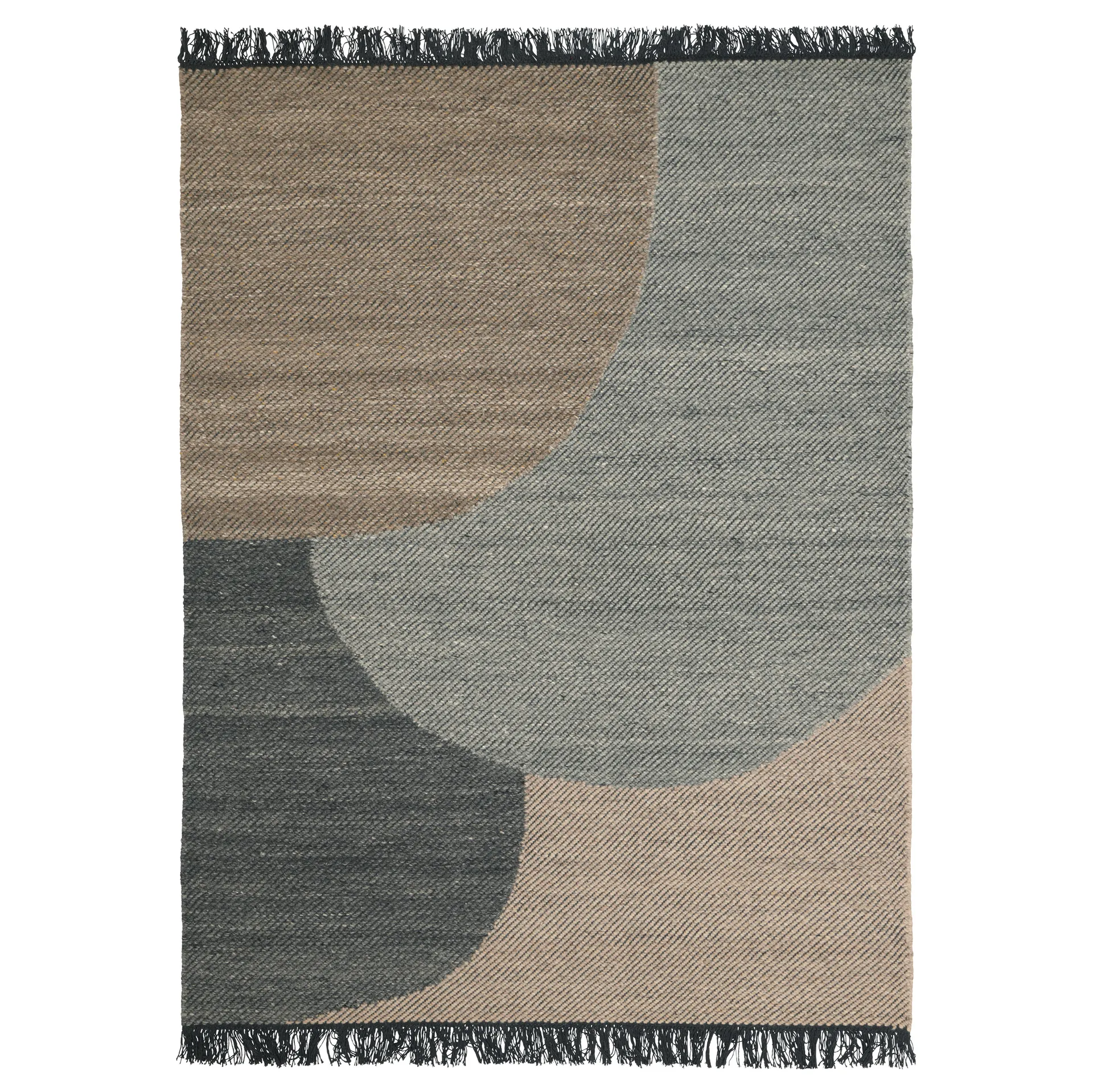 Eik wollen vloerkleed 200x300 cm, Charcoal Linie Design