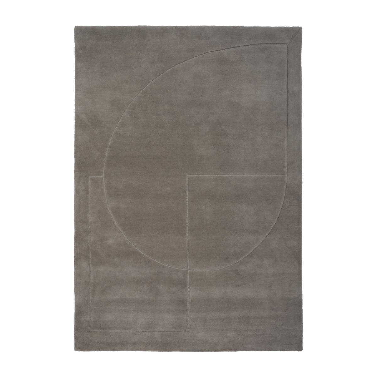 Linie Design Lineal Poem wollen vloerkleed Grey, 140x200 cm