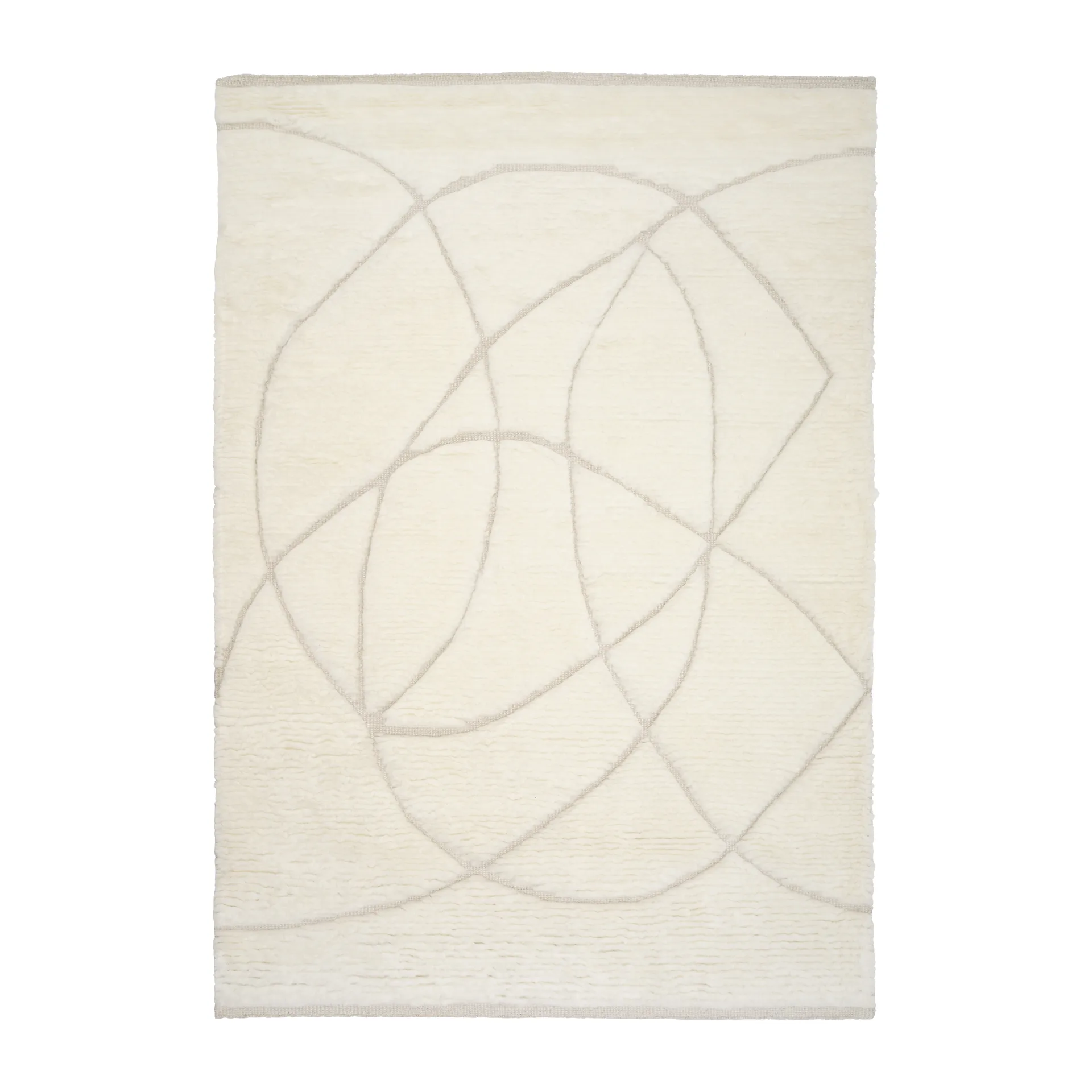 Lineal Sweep wollen vloerkleed, White, 140x200 cm Linie Design