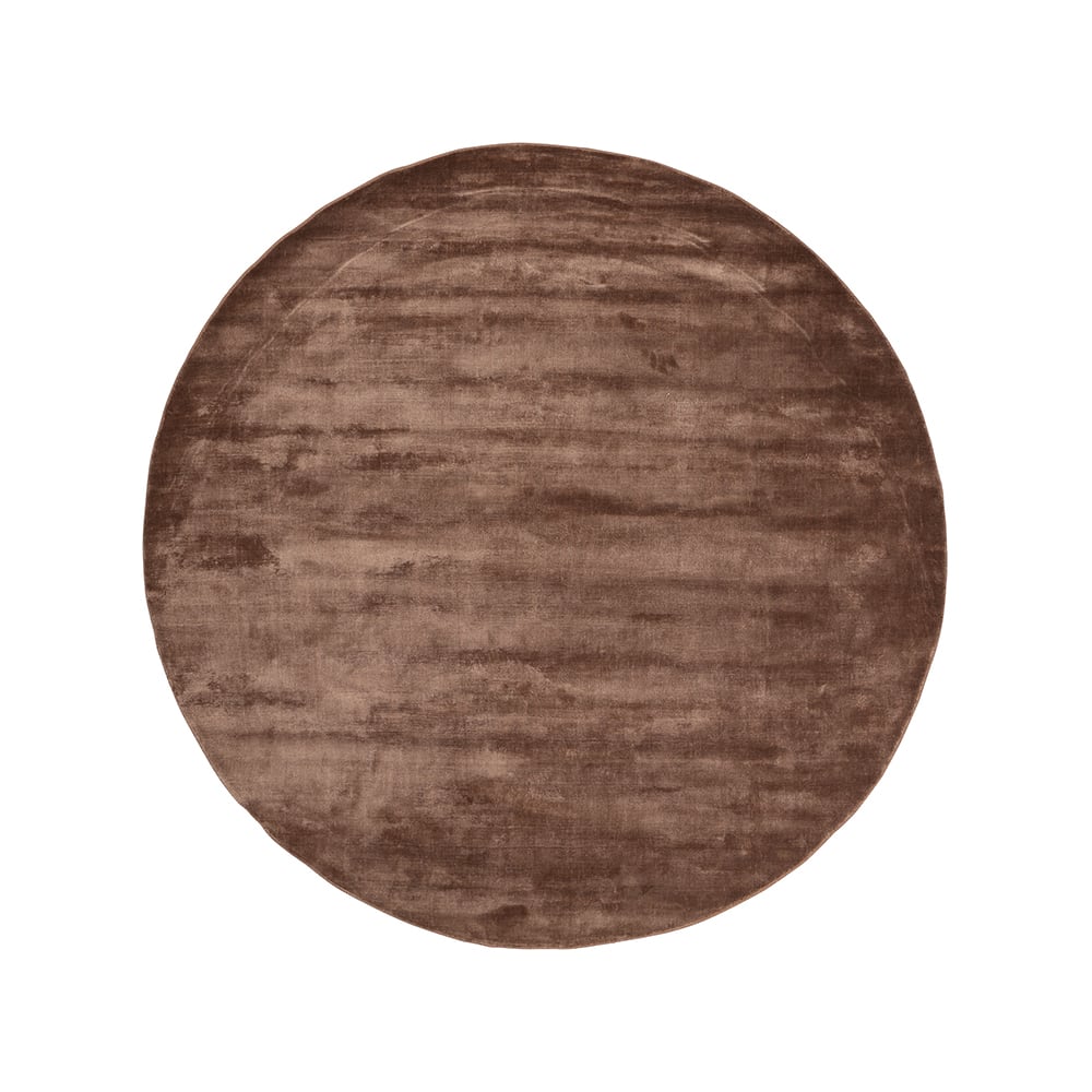 Linie Design Lucens vloerkleed rond amber | Scandinavisch Interieur | Hoogpolige vloerkleden | Oranje