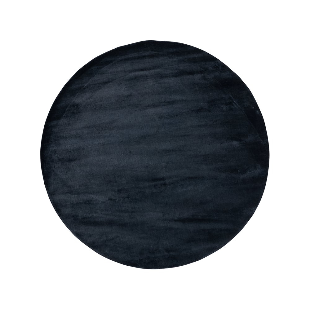 Linie Design Lucens vloerkleed rond navy | Scandinavisch Interieur | Hoogpolige vloerkleden | Blauw