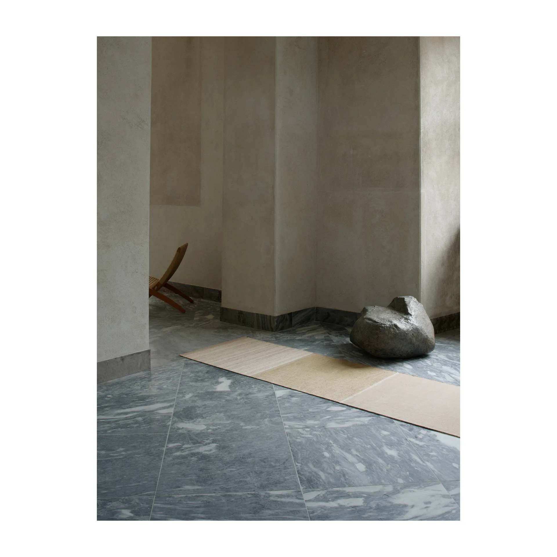 Modest Ease vloerkleed 80x250 cm, Beige Linie Design