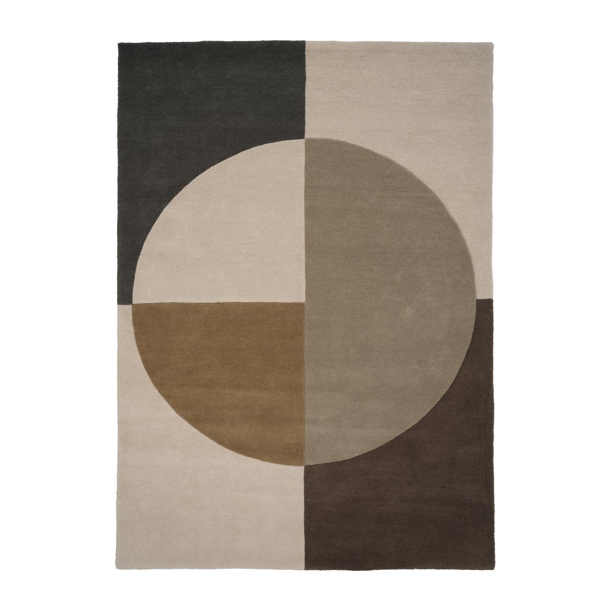 Linie Design Radiality wollen vloerkleed Olive, 140x200 cm