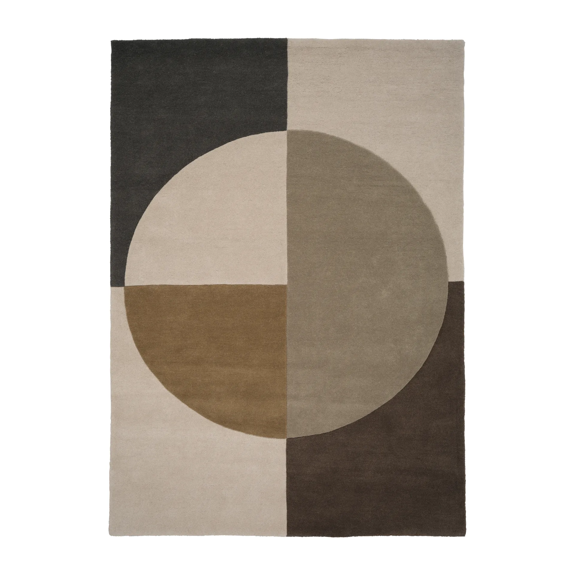 Radiality wollen vloerkleed, Olive, 200x300 cm Linie Design