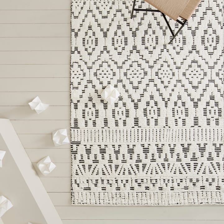Zelbio wollen vloerkleed 140x200 cm, White-black Linie Design