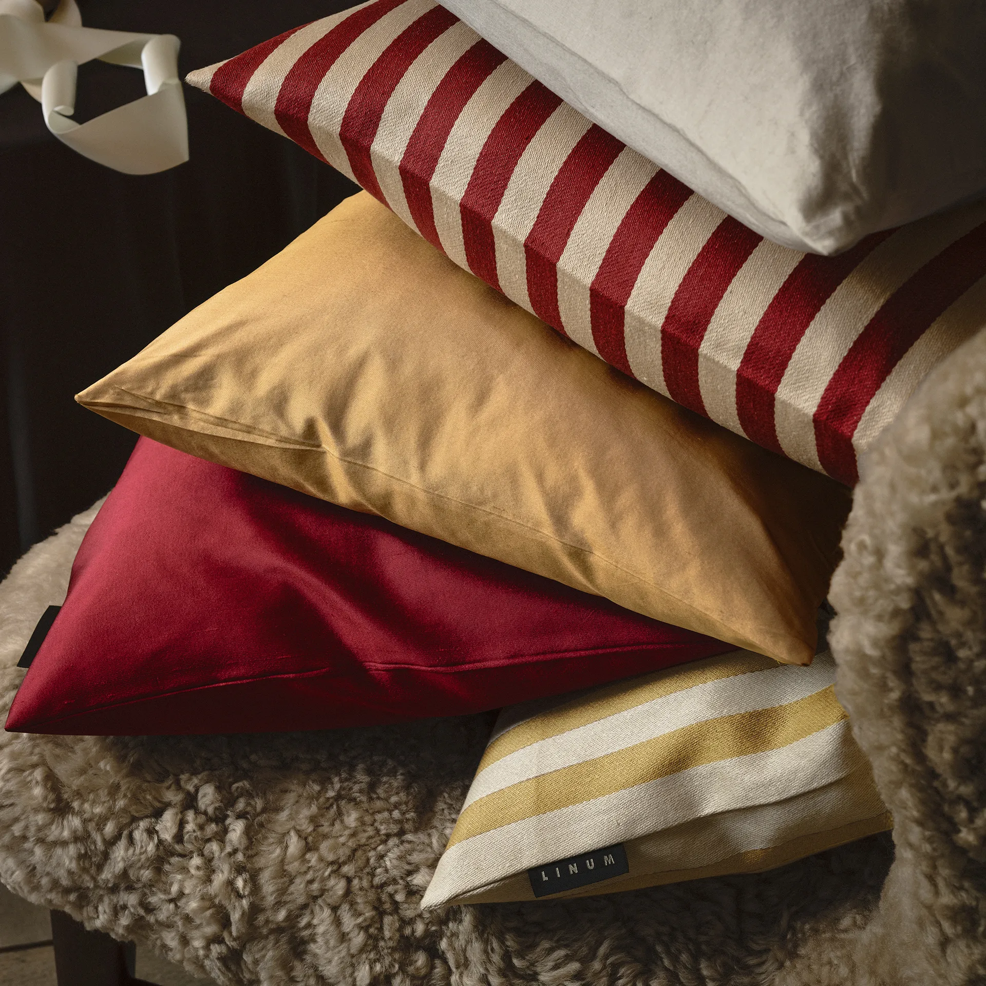 Amalfi kussenhoes 35x50 cm, Rostorange Linum