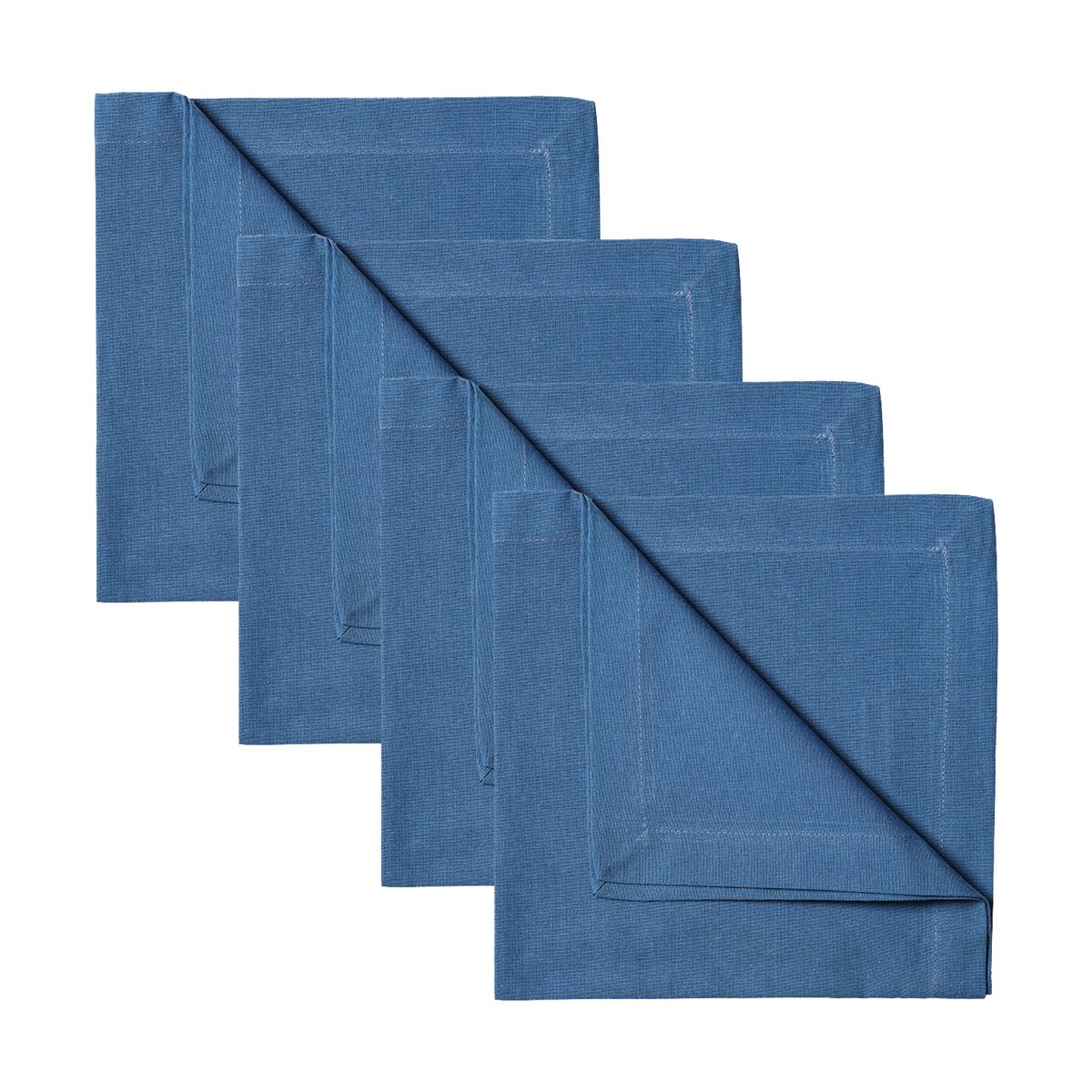 Linum Robert servet 4-pack Diepzeeblauw | Scandinavisch Interieur | Linnen & katoenen servetten | Blauw