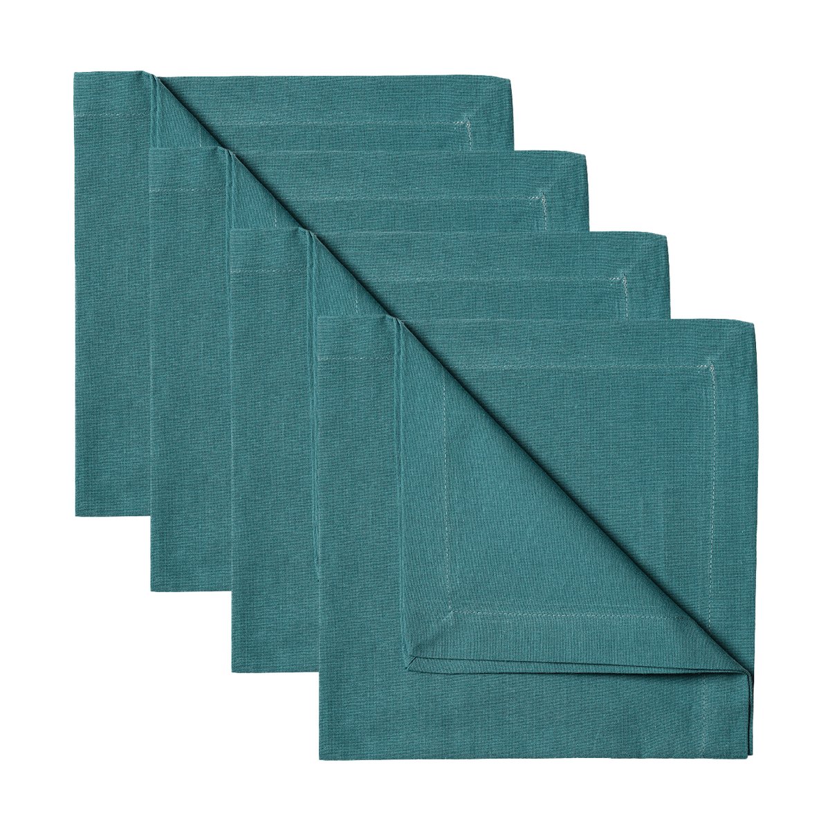 Linum Robert servet 4-pack Donker grijsturkoois | Scandinavisch Interieur | Linnen & katoenen servetten | Grijs