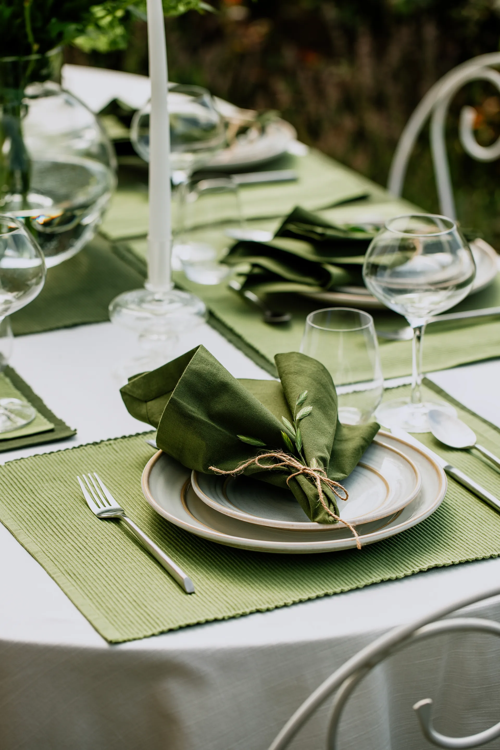 Robert servet 4-pack, Donker olijfgroen Linum