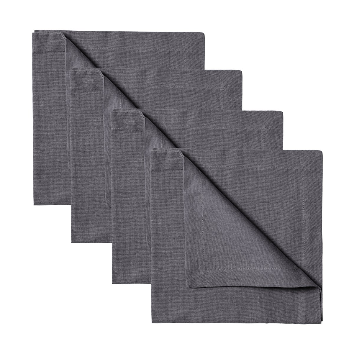 Linum Robert servet 4-pack Graniet grijs | Scandinavisch Interieur | Linnen & katoenen servetten | Grijs