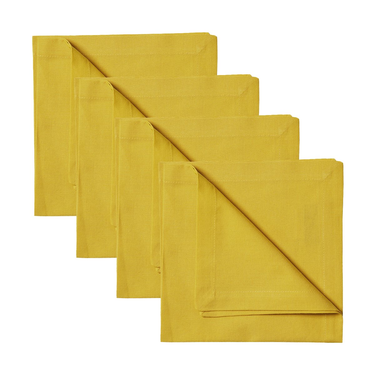 Linum Robert servet 4-pack Mosterdgeel | Scandinavisch Interieur | Linnen & katoenen servetten | Geel