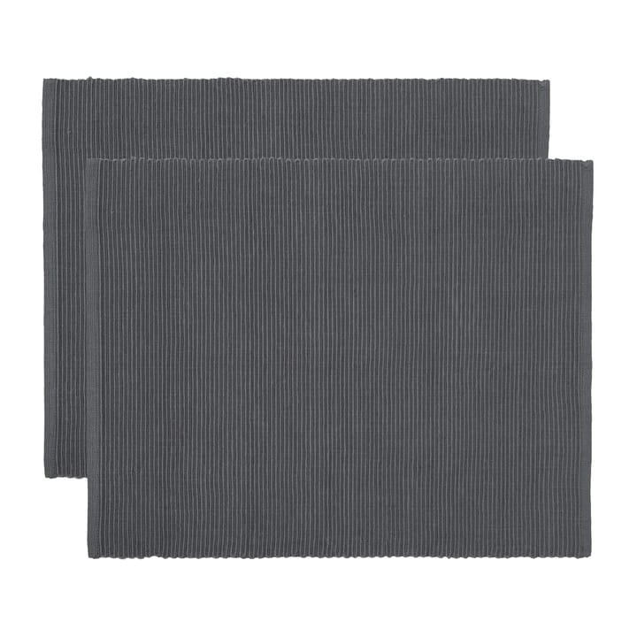 Uni placemat 35x46 cm 2-pack - Granietgrijs - Linum