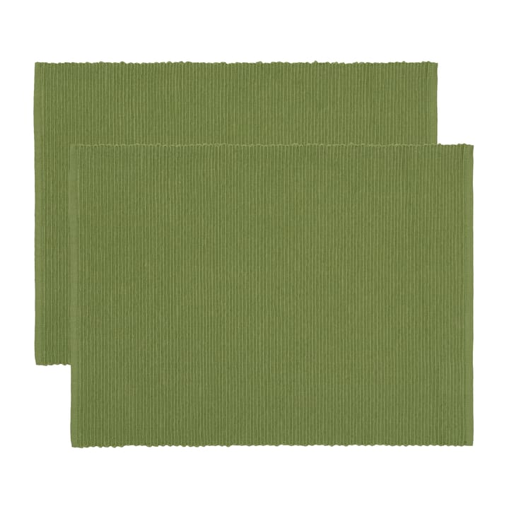 Uni placemat 35x46 cm 2-pack - Mosgroen - Linum