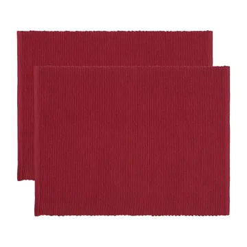 Uni placemat 35x46 cm 2-pack - Rood - Linum