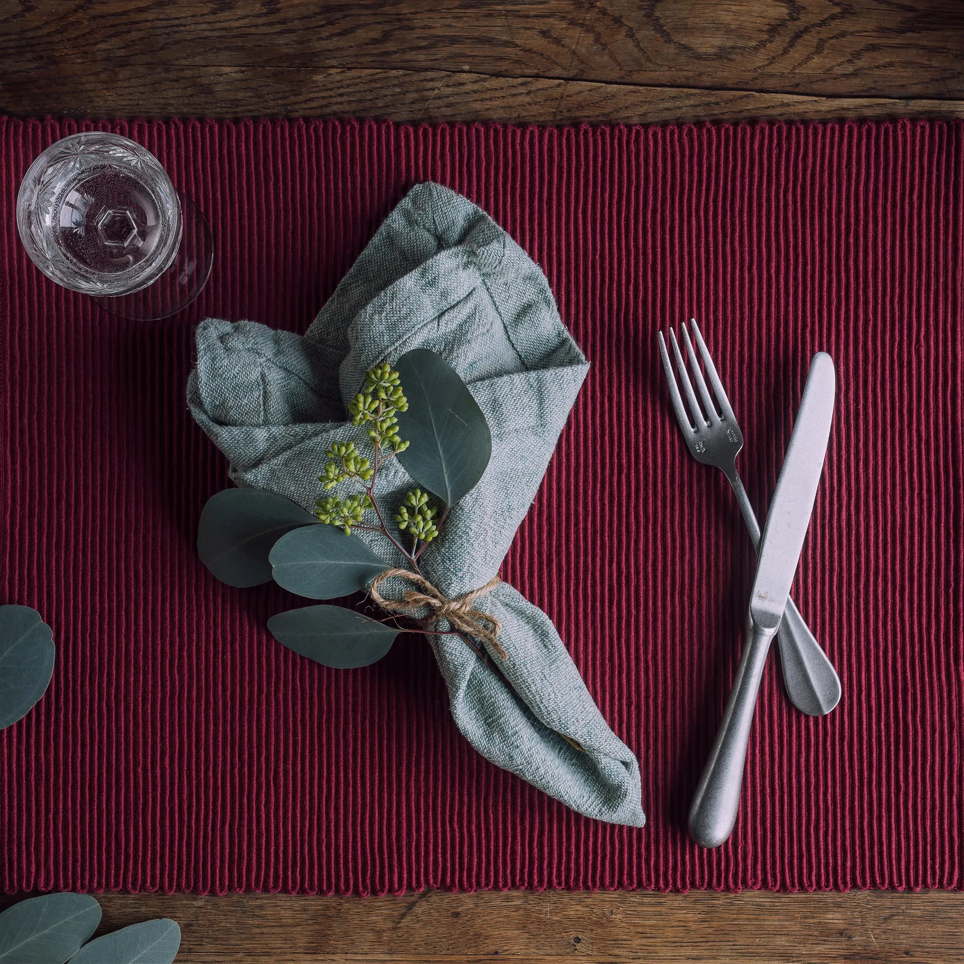 Uni placemat 35x46 cm 2-pack, Rood Linum