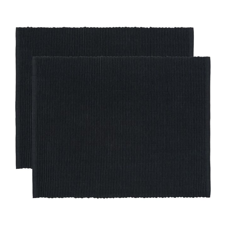 Uni placemat 35x46 cm 2-pack - Zwart - Linum