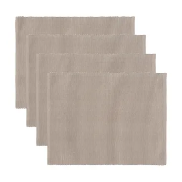 Uni placemat 35x46 cm 4-pack - Bruin grijs - Linum