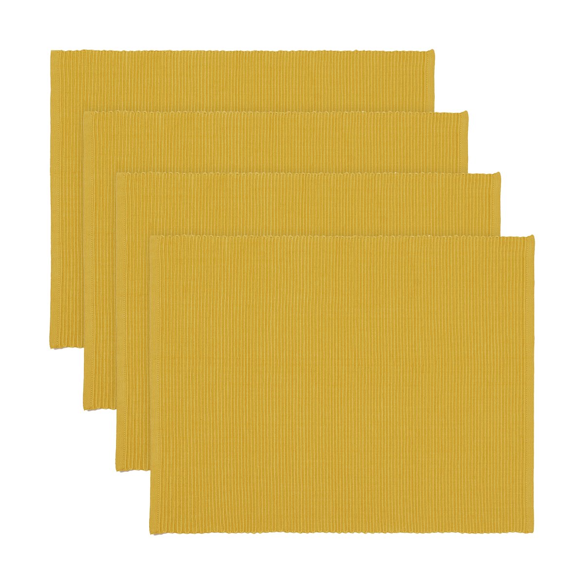 Linum Uni placemat 35x46 cm 4-pack Mosterdgeel | Scandinavisch Interieur | Placemats | Geel