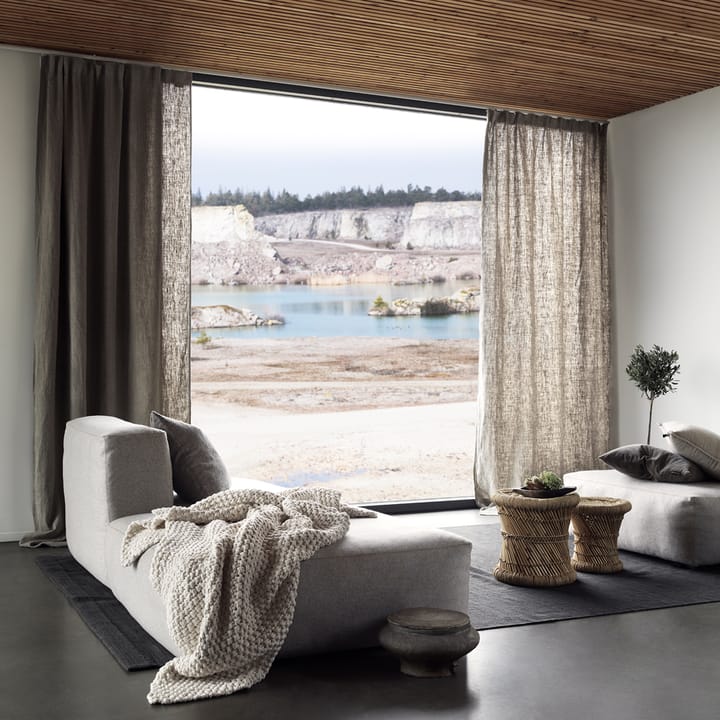 West curtain met strijkstrip, beige Linum