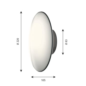AJ Eklipta plafondlamp, wandlamp Ø22 cm - Wit opaal - Louis Poulsen