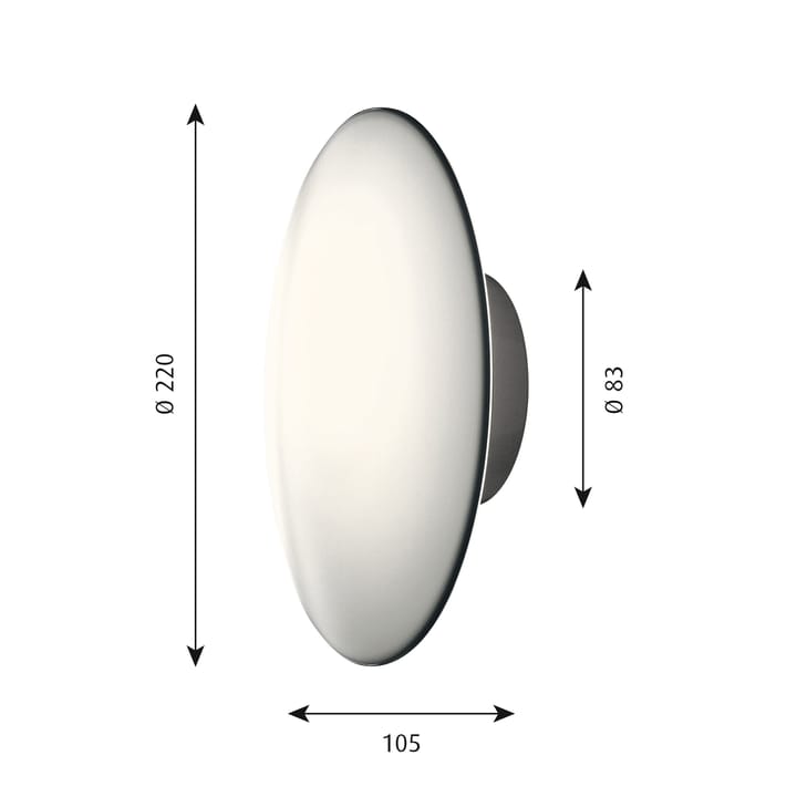 AJ Eklipta plafondlamp, wandlamp Ø22 cm, Wit opaal Louis Poulsen