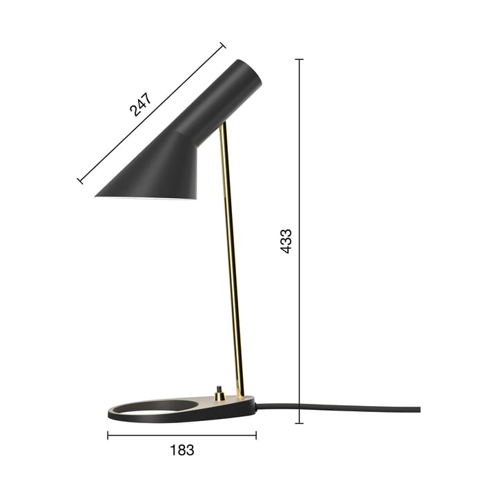 AJ MINI tafellamp, Brass-black Louis Poulsen