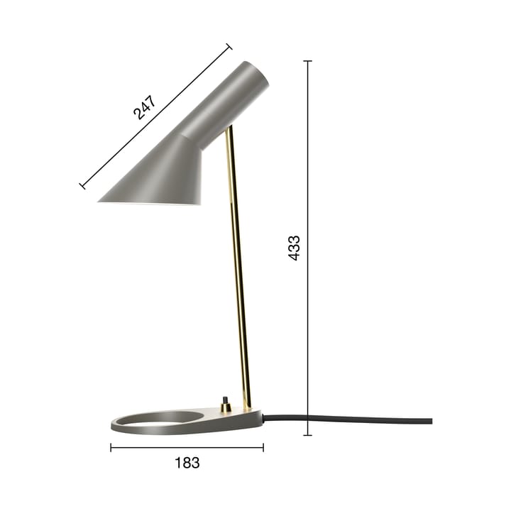AJ MINI tafellamp, Brass-warm grey Louis Poulsen