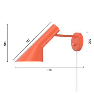 AJ muurlamp - Electric orange - Louis Poulsen