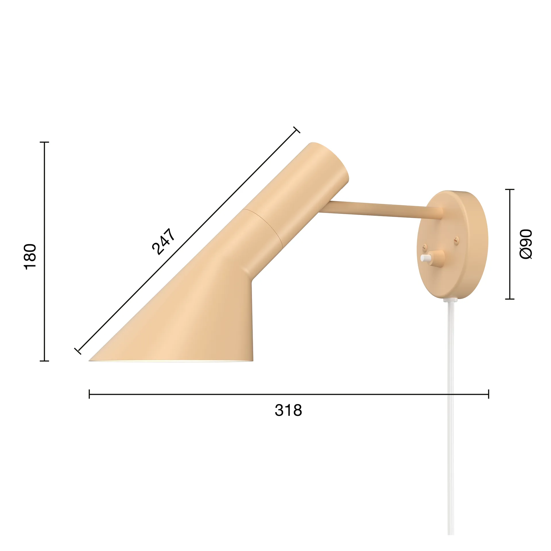 AJ muurlamp, Warm sand Louis Poulsen