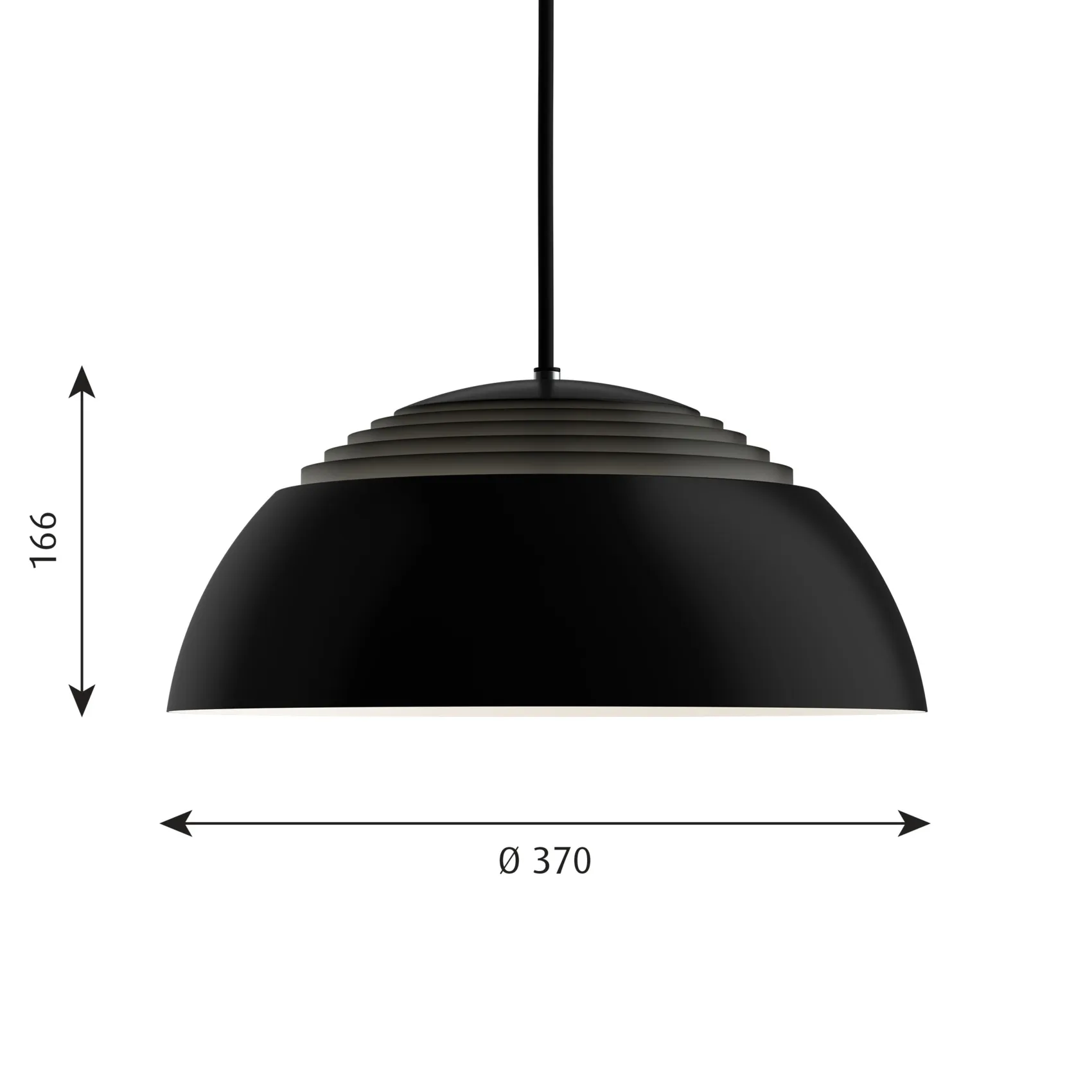 AJ Royal hanglamp Ø37 cm, Zwart Louis Poulsen