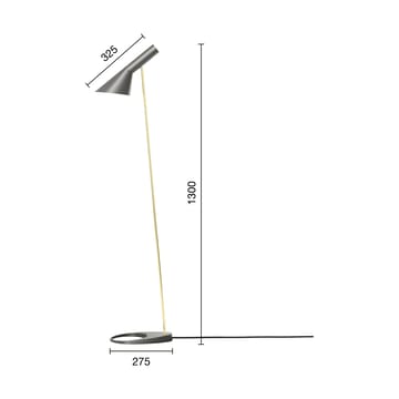 AJ vloerlamp - Brass-warm grey - Louis Poulsen