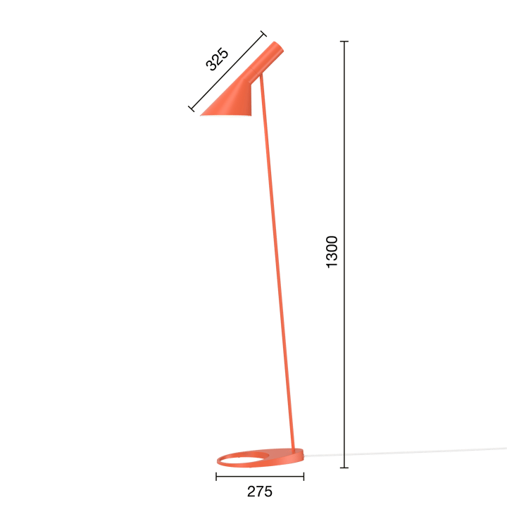 AJ vloerlamp, Electric orange Louis Poulsen