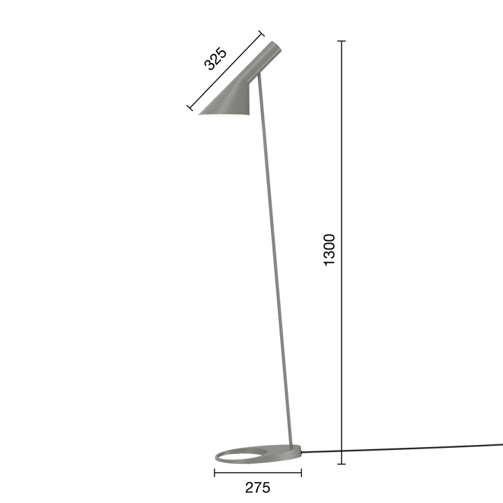 AJ vloerlamp, Warm grey Louis Poulsen