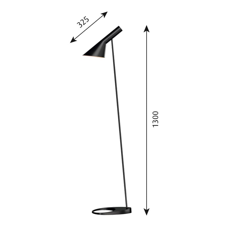 AJ vloerlamp, Zwart Louis Poulsen