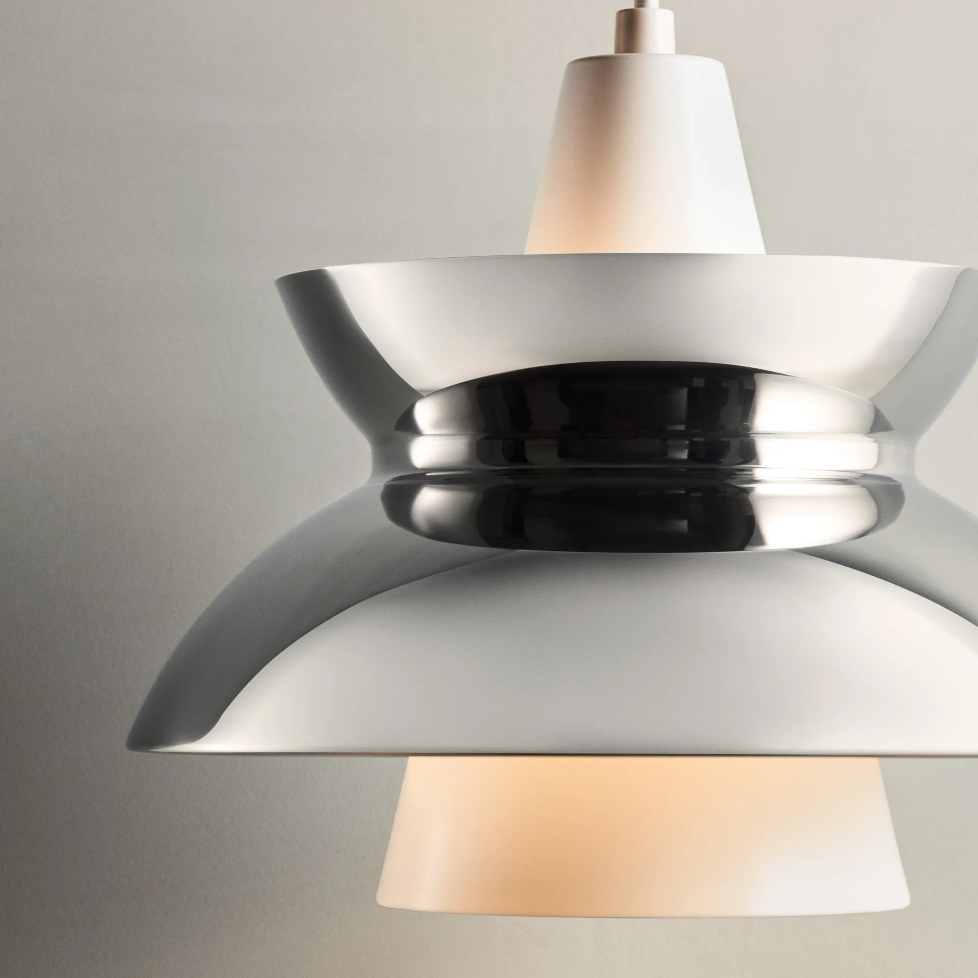 Doo-Wop hanglamp metal, Roestvrij staal Louis Poulsen