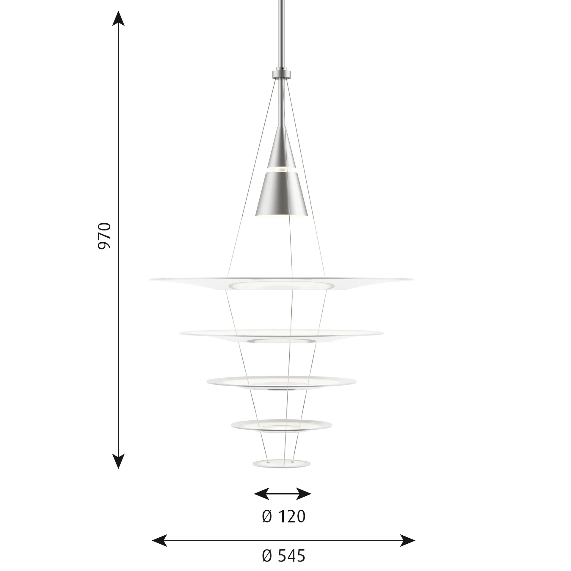 Enigma 545 hanglamp, Wit Louis Poulsen
