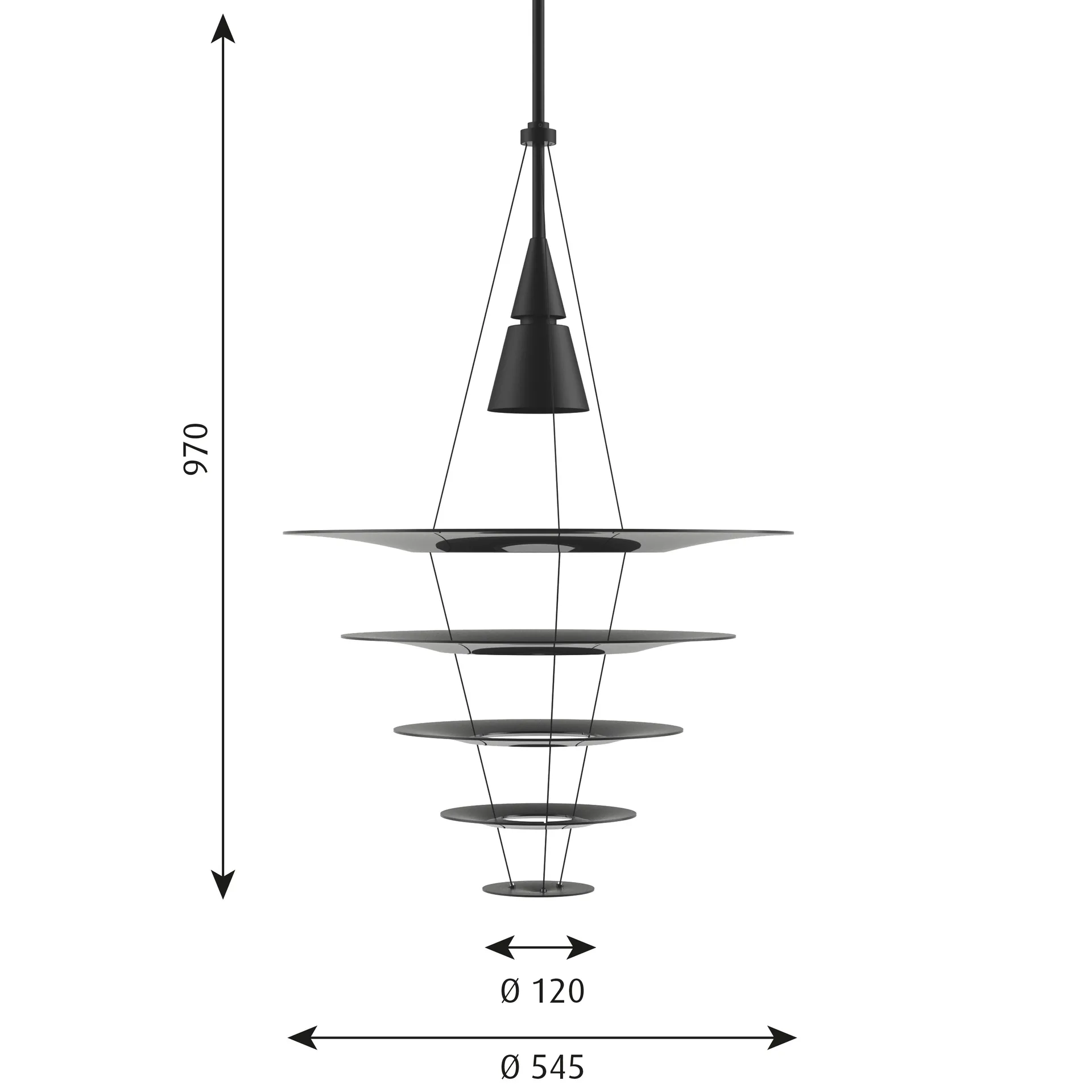 Enigma 545 hanglamp, Zwart Louis Poulsen