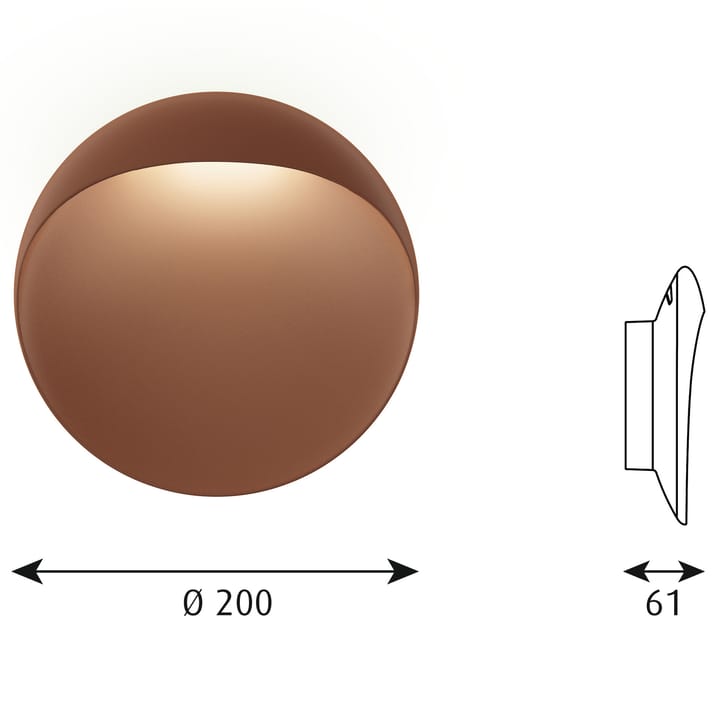 Flindt muurlamp Ø20 cm, Corten Louis Poulsen
