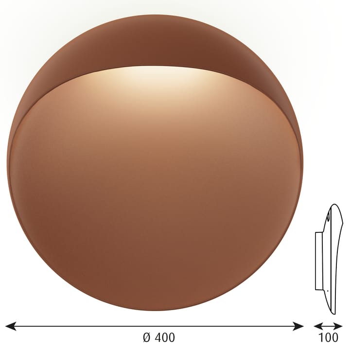 Flindt muurlamp Ø40 cm, Corten Louis Poulsen