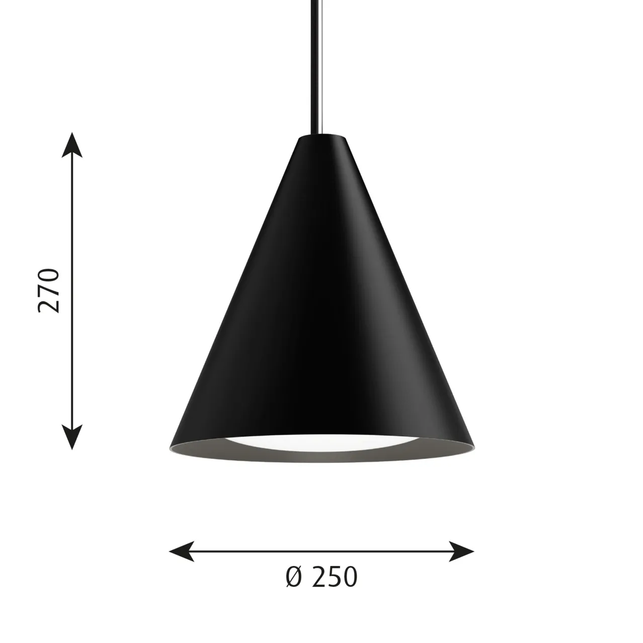 Keglen hanglamp Ø25 cm, Zwart Louis Poulsen