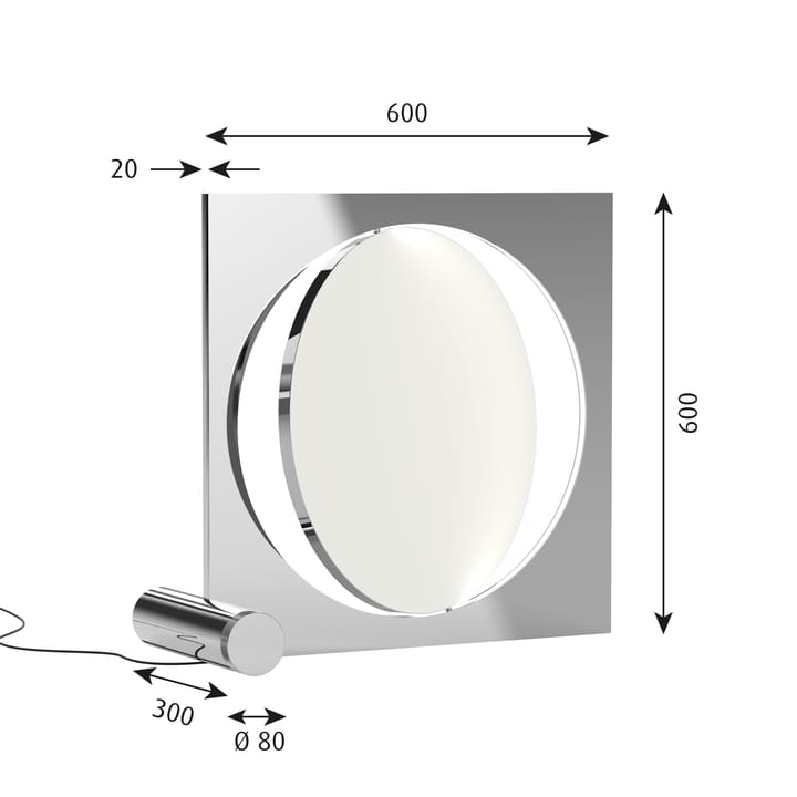 Moonsetter vloerlamp - Hoogglans verchroomd-wit - Louis Poulsen